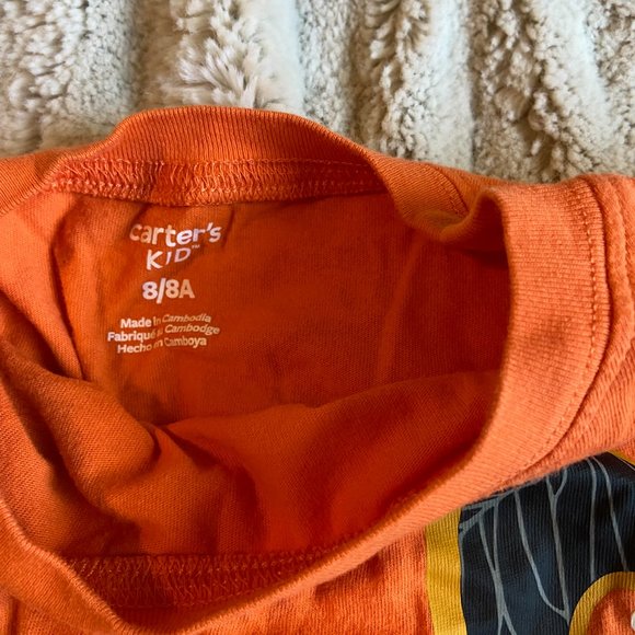 Carter's Kid Halloween Matching Pumpkin Face Long Sleeve T-shirts - Picture 5 of 7